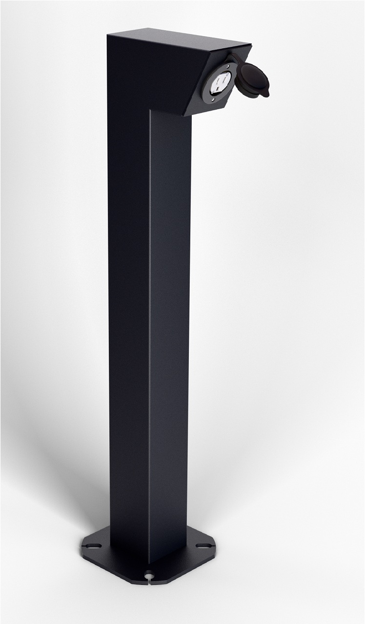 Parking pedestal 30 inches Square, two sides, Angular